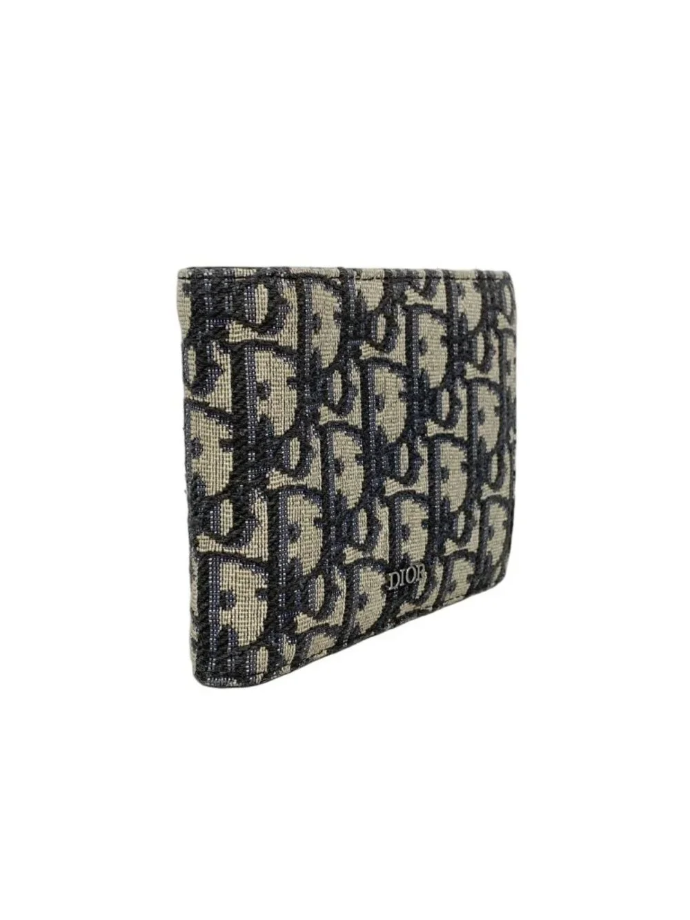 Dior Wallet Trotter Canvas Navy Silver